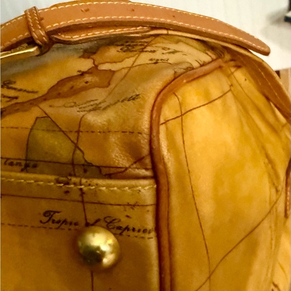 Alviero Martini Vintage 1A Classe Brown Geo Coated Canvas Weekender Bag - Picture 8 of 13